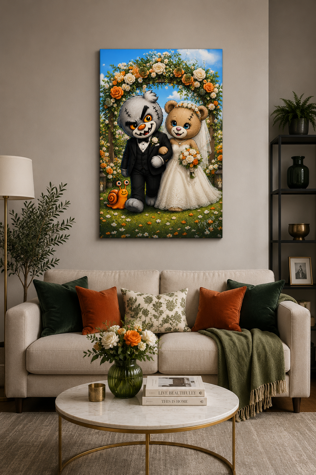 "Scratty Wedding" - Portrait Canvas Print (Various Sizes Available)