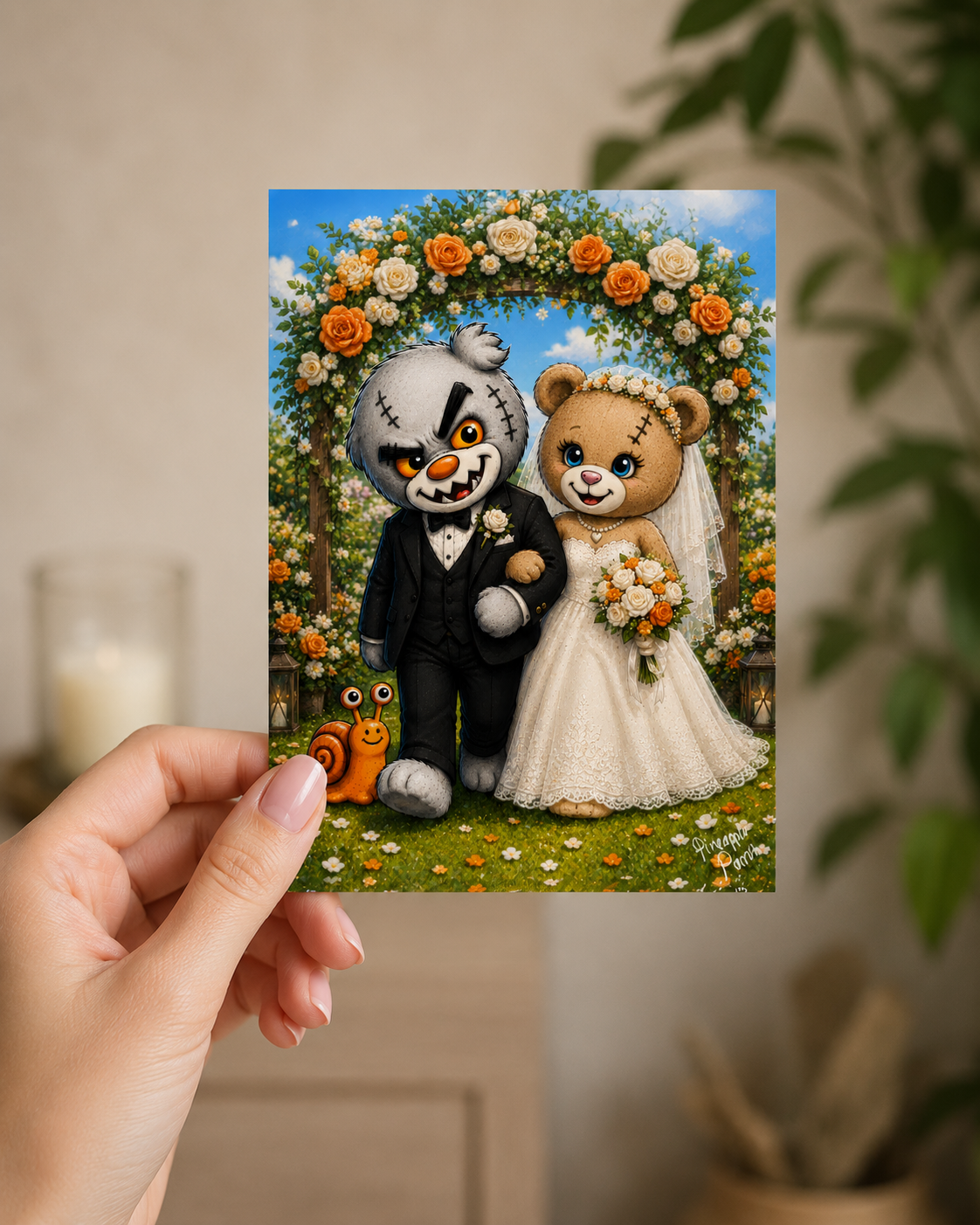"Scratty Wedding" - Postcard-Style Print (A6 and A5)