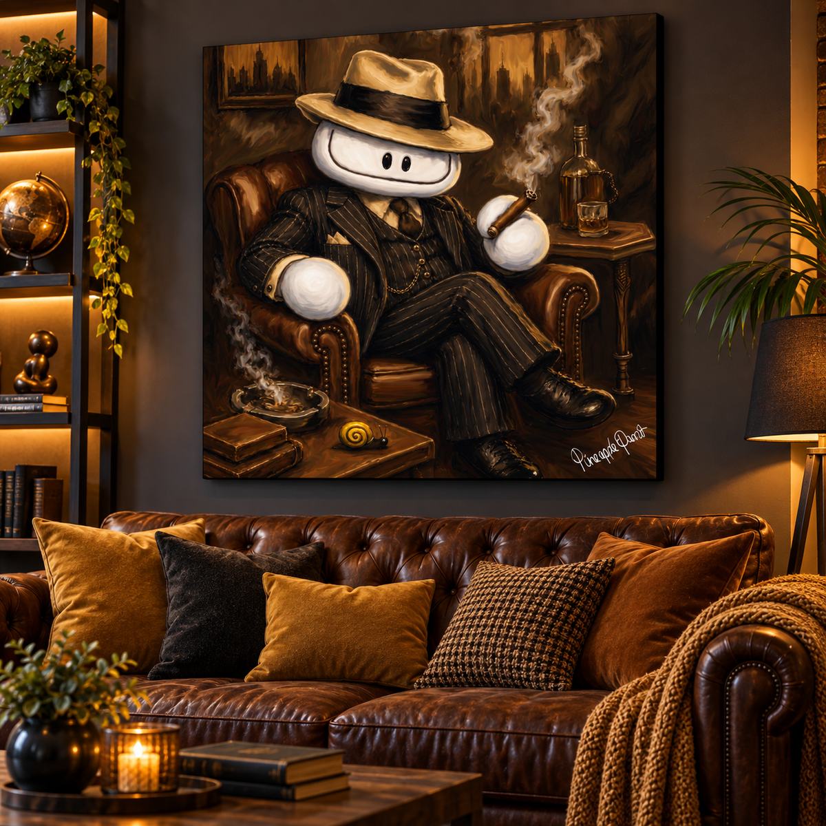 "Stevo and Friends: Stevo Capone" - Square Canvas Print (Various Sizes Available)
