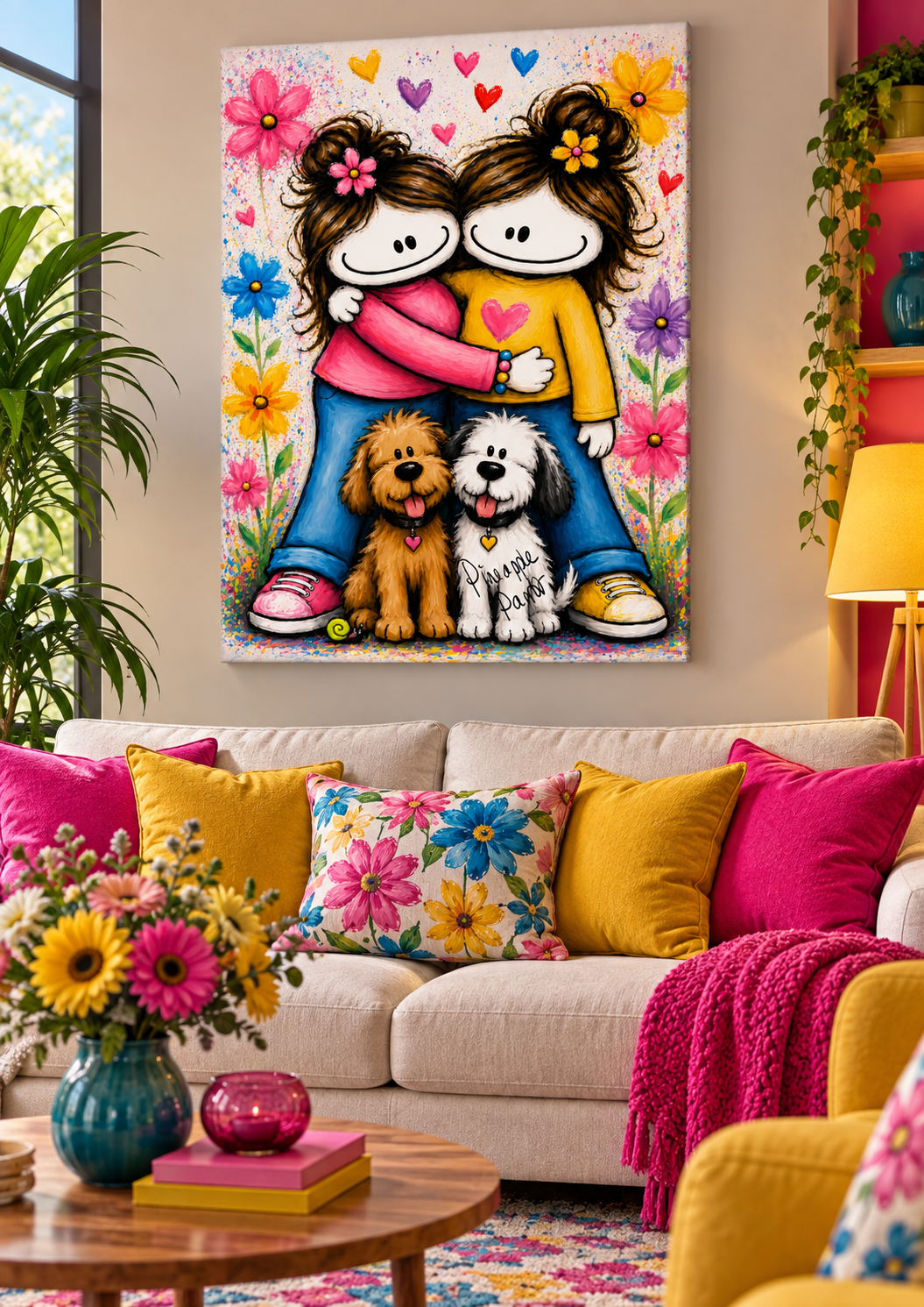 "Stevo and Friends: BFFs!" - Portrait Canvas Print (Various Sizes Available)