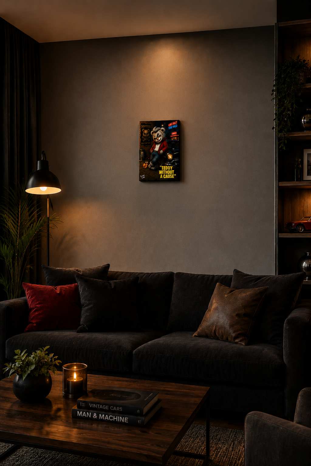 "Teddy Without A Cause" - Portrait Canvas Print (Various Sizes Available)