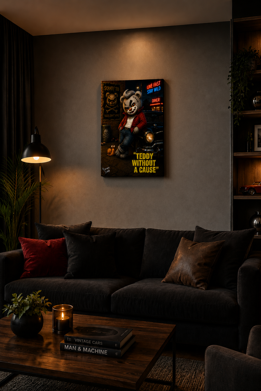 "Teddy Without A Cause" - Portrait Canvas Print (Various Sizes Available)