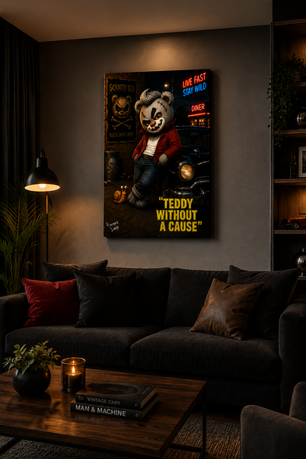 "Teddy Without A Cause" - Portrait Canvas Print (Various Sizes Available)