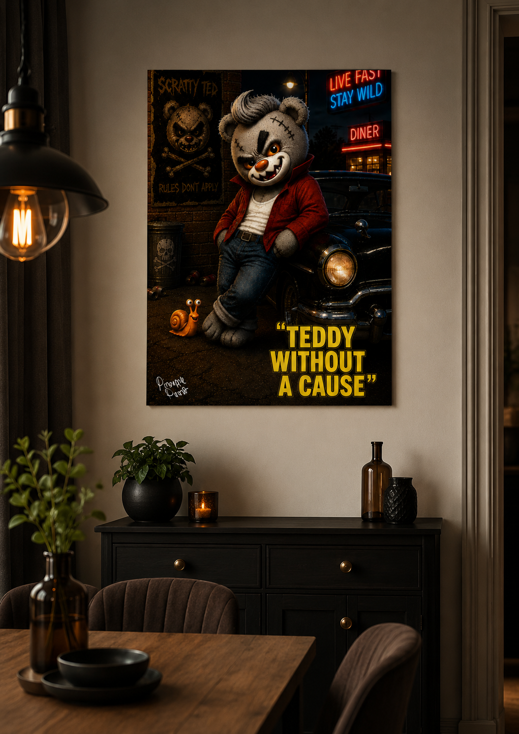 "Teddy Without A Cause" - Poster Print (Various Sizes Available)