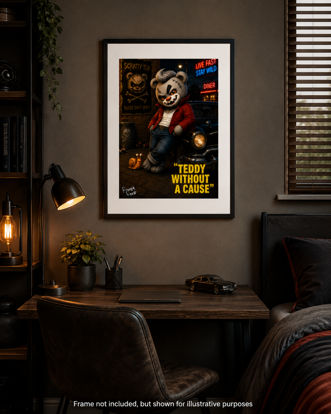 "Teddy Without A Cause" - Small-Form Giclee Print (A4 and A3)