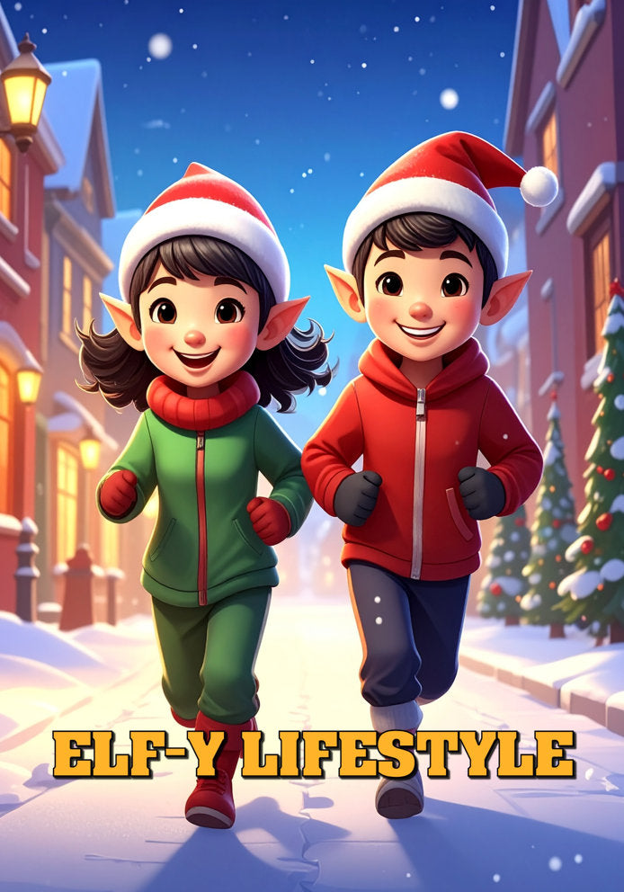 Elf-y Lifestyle - Humorous Cartoon Elf Themed A5 Christmas Card