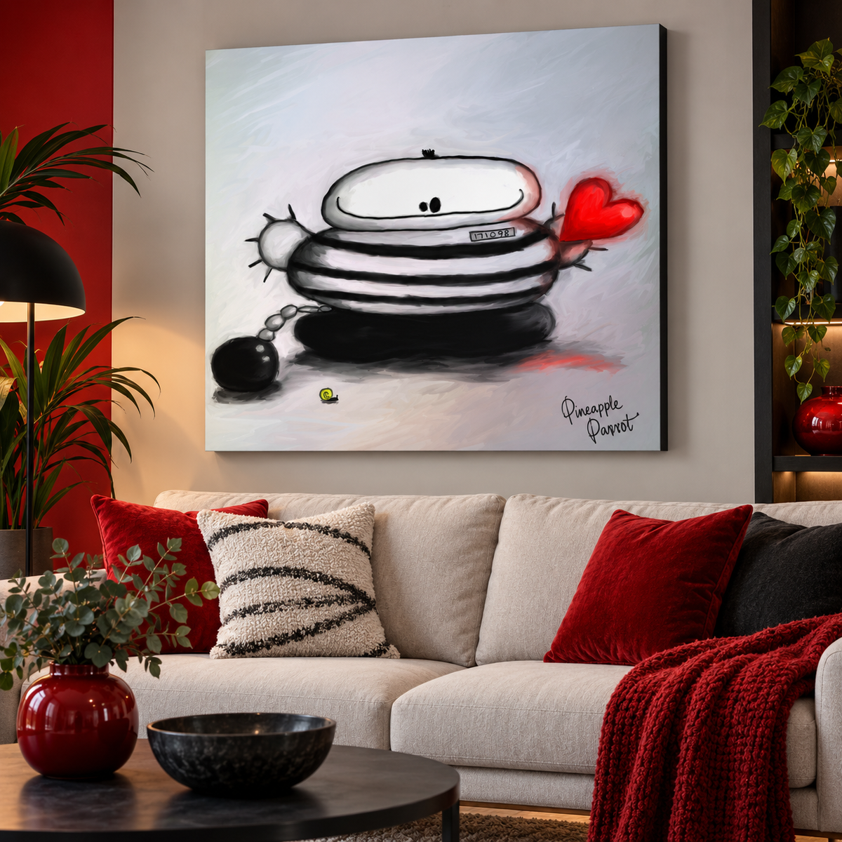 "Stevo and Friends: You Stole My Heart" - Square Canvas Print (Various Sizes Available)